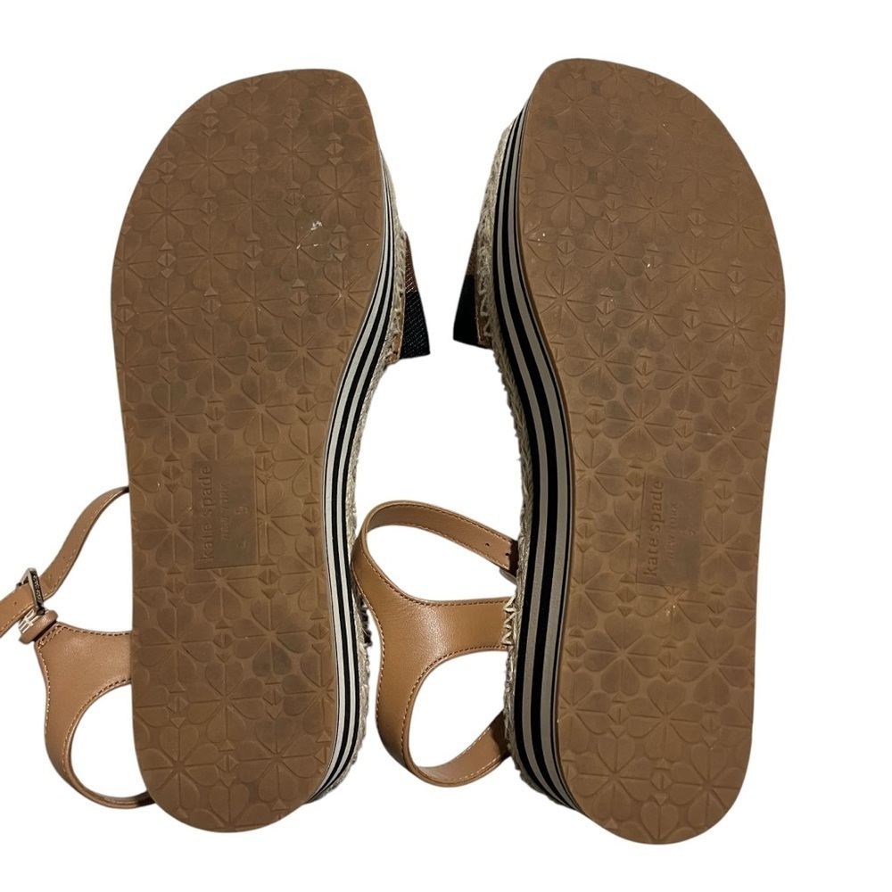 Kate Spade Picnic Platform Sandal Size 9 Ankle Strap Leather - Picture 9 of 12